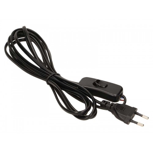 Kabel 3m z vtikačem in stikalom ČRNI - DVOŽILNI
